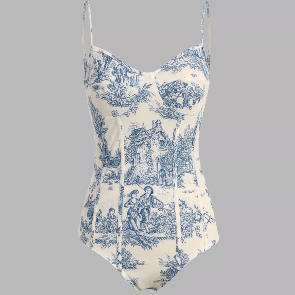 Toile de Jouy Bodysuit & Skirt Set